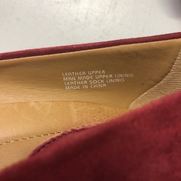 Earth Teaberry Deep Red Suede Wedge Heels, Size 7 - Picture 7 of 11